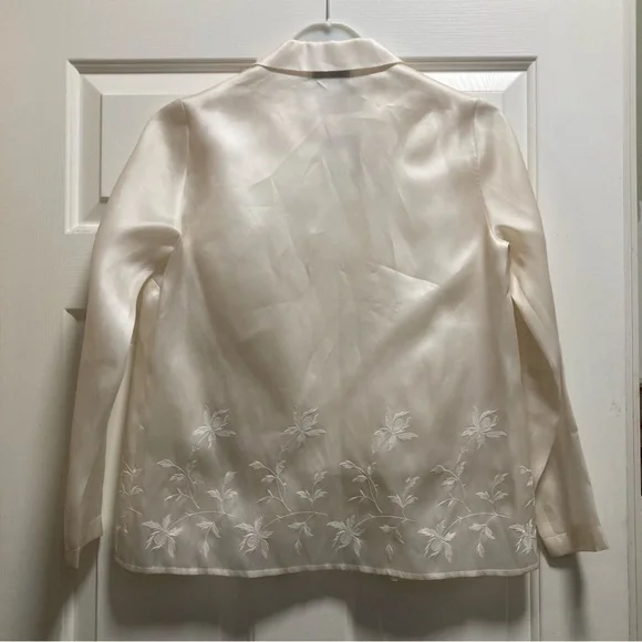 Vintage 100% Silk Embroidered Cream Blazer and Tank Set - Rena Rowan 4P - Picture 2 of 14